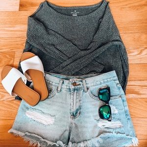American Eagle Shoulder Cut Out Sweater